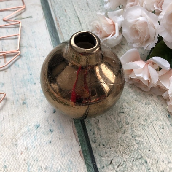 3/$25 vase bronze brown metallic shelf decor small
